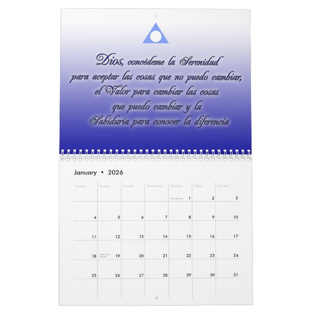 Lemas de Al Anon de Calendario de Serenidad y (Jan 2026)