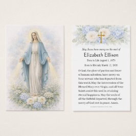 Lembrança da Mãe Abençoada no Funeral Católico,