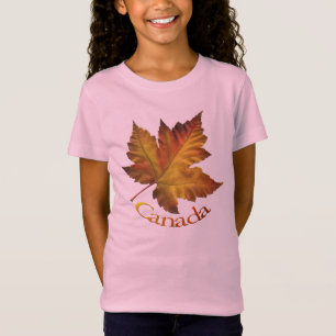 Lembrança de Canadá do t-shirt do miúdo da folh