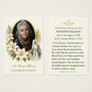 Lembrança de Foto Funeral da Bem-Aventurada Maria 