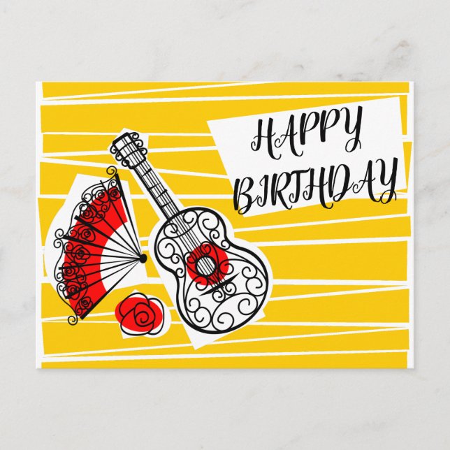 Lembranças espanholas cartão de aniversário paisag (Frente)