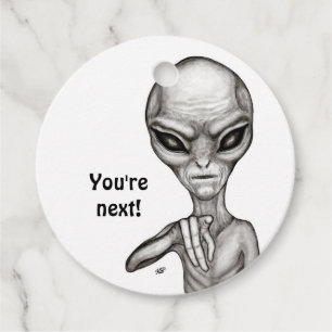 Lembrancinhas Alienígena ruim, você é a próxima! Etiquetas para