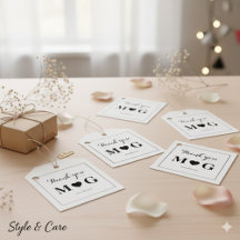 Etiquetas de Agradecimento Formal Elegantes para C