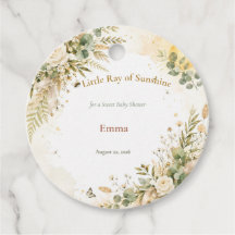Etiquetas de Favor Boho Sunshine para Chá de Bebê 