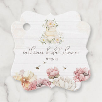 Lembrancinhas Etiquetas de Favor para Chá de Noiva Floral Bride 
