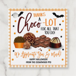 Lembrancinhas Etiquetas para doação de chocolate do Halloween