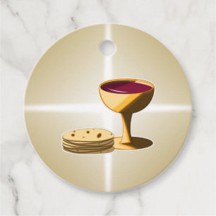Lembrancinhas Etiquetas para o pão sem fermento e o vinho