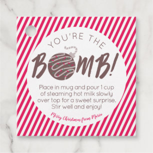 Lembrancinhas Etiquetas para presentes da bomba de chocolate que