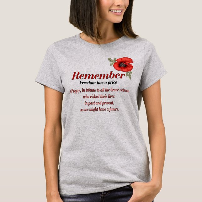 Lembre-se da Camisa de Homenagem Poppy (Frente)
