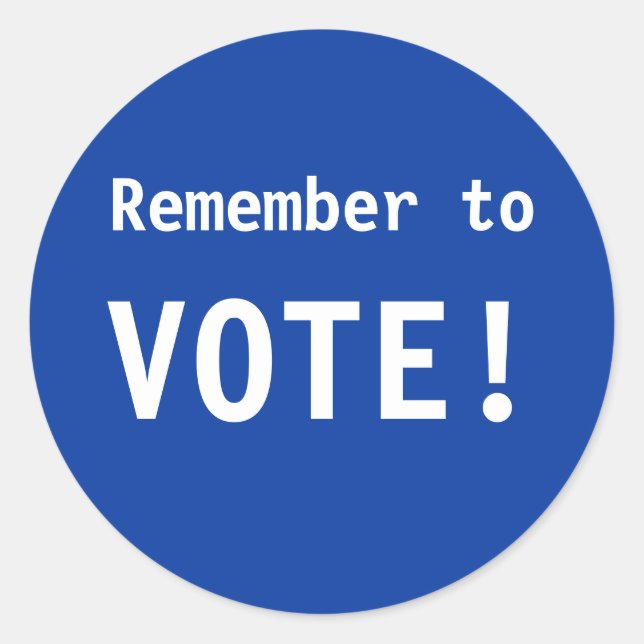 Lembre-se de votar! Adesivos (Frente)
