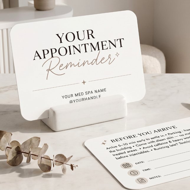 Lembrete de Consulta Design Minimalista Bege Spa (Criador carregado)