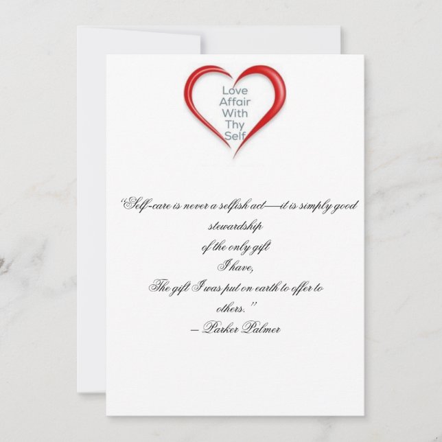 Lembrete do cartão do auto do amor (Frente)