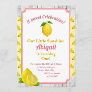 Lemon Birthday - Convite para Lemonade primeiro an