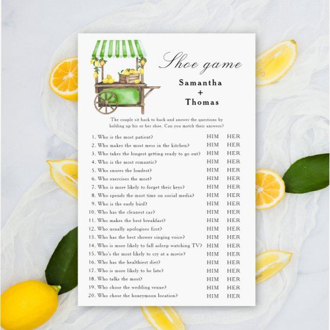 Lemon Bridal shower Shoe game (Criador carregado)