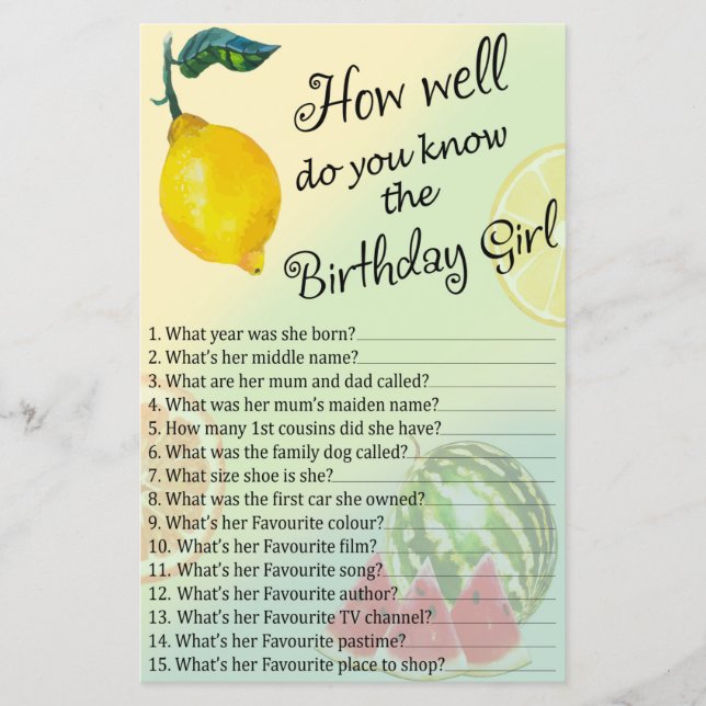 Lemon, como você conhece a aniversariante? (Frente)