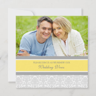 Lemon Damask Foto De Casamento Vow Convites De Ren