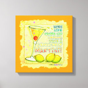 LEMON DROP MARTINI Canvas com Moldura de Galeria