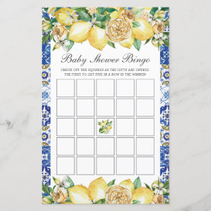 Lemon Floral Baby Chá de panela Bingo