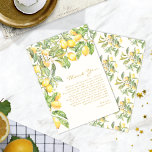Lemon Floral Obrigado Cartões<br><div class="desc">Agradeço sinceramente à Watercolor Lemon Floral Cartões de agradecimentos do Elegante Citrus Lemon Floral Chá de panela. Com um design de limões pintados à mão e flores delicadas, este cartão é a maneira perfeita de obrigado com estilo e calor. Deixe sua apreciação brilhar com este elegante toque final para sua...</div>