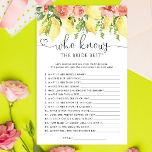 Lemon Floral que conhece a noiva do melhor jogo de