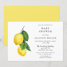 Lemon Gênero Convite Neutro ao Chá de fraldas