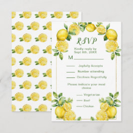 Lemon Greenery Frame Wedding RSVP
