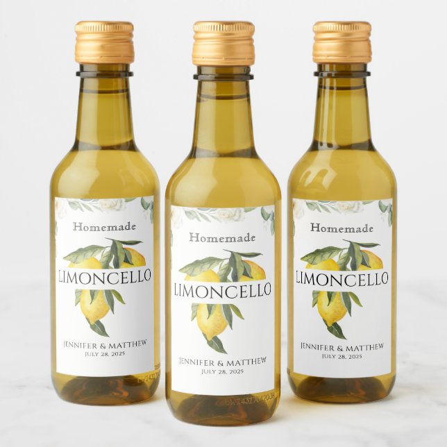 Lemon Limoncello Obrigado Favor De Casamento (Garrafas)