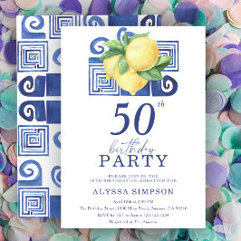 Lemon mediterrânico 50.o Convite de Aniversário