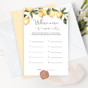 Lemon Onde estávamos no jogo do chá de panela