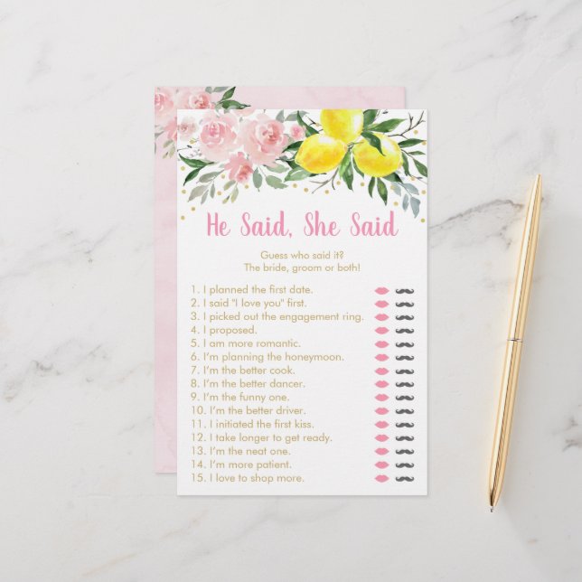 Lemon Pink Floral Disse Que Disse Jogo De Brida (Frente/Verso In Situ)