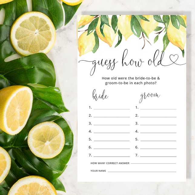 Lemon Quantos Anos Tinham O Jogo De Chá De Noiva? (Criador carregado)