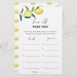 Lemon - Quantos anos tinham o jogo de noiva?