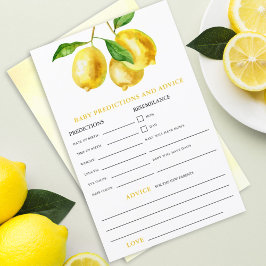 Lemon Watercolor Baby Predictions Game