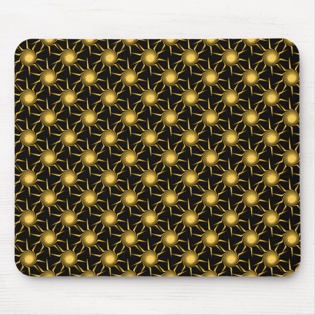 Lemon Yellow Swirling Suns Mousepad (Frente)