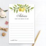 Lemons Blossom Verde Deseja e Advice Card<br><div class="desc">Aproveite seu chá de panela com esses jogos engraçados. Personalize com a noiva para ser o nome e a data do chá. Para mais personalização,  clique no link "personalizar mais". Se precisar de ajuda,  entre em contato comigo,  por favor.</div>