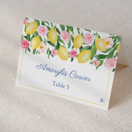 Lemons Blue Azulejo Meal Choice Cartão de Casament