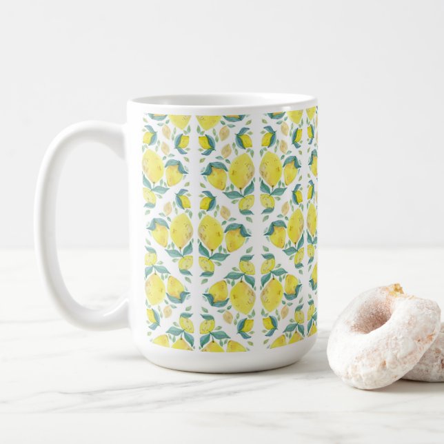 Lêmons - caneca de café do restaurante mediterrâni (Com Donut)