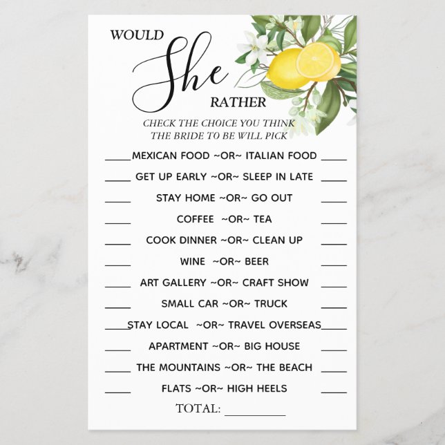 Lemony Ela Preferencialmente cartão de jogo de chá (Frente)