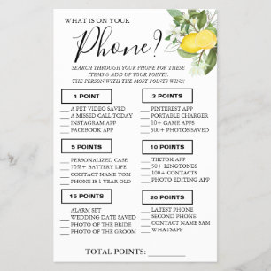 Lemony O que está no seu cartão de Chá telefônico?