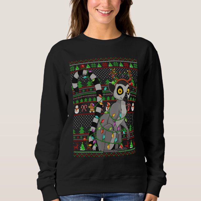 Lêmure de Natal com Iluminação Estilo Suéter de Na (Frente)