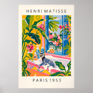 Lêmure na Banheira Arte Impressão Estilo Matisse T