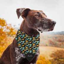 Lenço de Animal Cheetah com Nome em Azul Teal