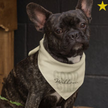 Lenço de Cachorro Personalizado com Nome em Cinza 