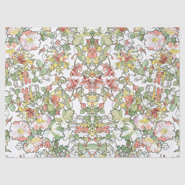 Lenço de papel da arte das flores do Hollyhock & (Frente )