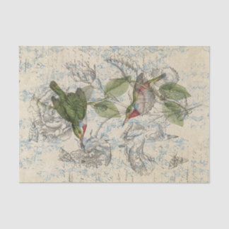 Lenço de papel da colagem do pássaro do vintage