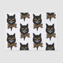 Lenço de papel do CAT PRETO da ARTE NOUVEAU