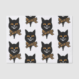 Lenço de papel do CAT PRETO da ARTE NOUVEAU