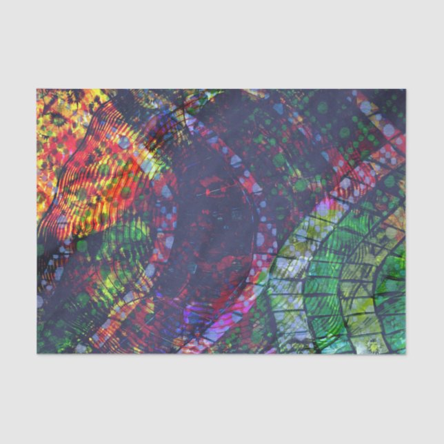 Lenço de papel do design do vitral do Natal (Frente )