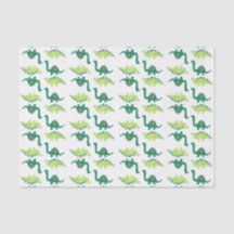 Lenço de papel do dinossauro verde