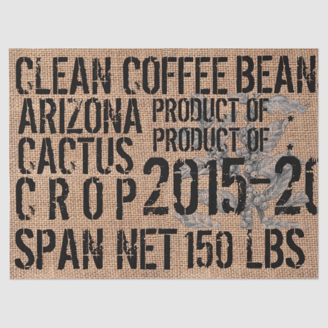 Lenço de papel do saco de feijão do café - (Frente )